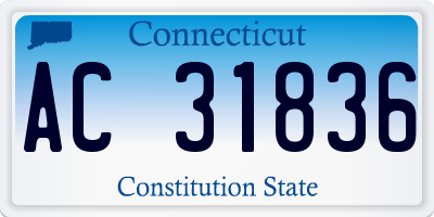 CT license plate AC31836