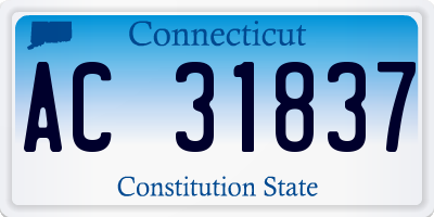 CT license plate AC31837