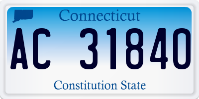 CT license plate AC31840