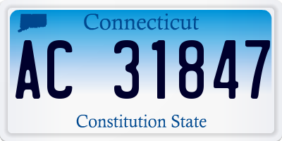 CT license plate AC31847