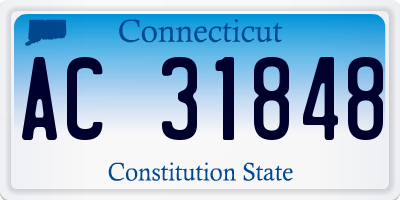 CT license plate AC31848
