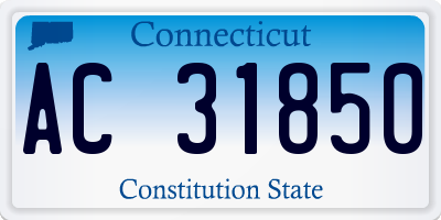 CT license plate AC31850