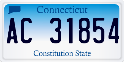 CT license plate AC31854