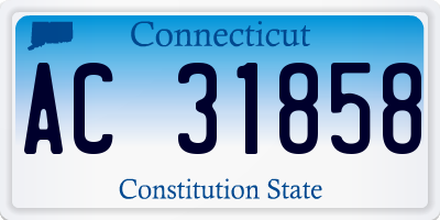 CT license plate AC31858