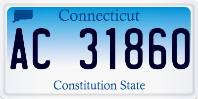 CT license plate AC31860