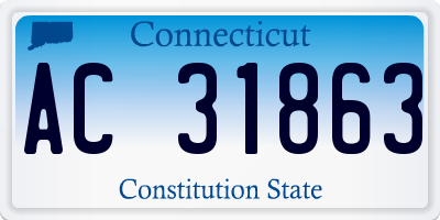CT license plate AC31863