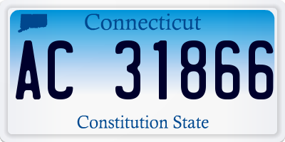 CT license plate AC31866