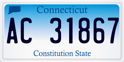 CT license plate AC31867