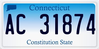 CT license plate AC31874