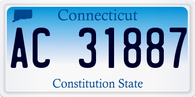 CT license plate AC31887