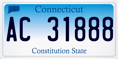CT license plate AC31888