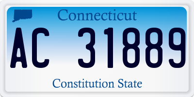 CT license plate AC31889