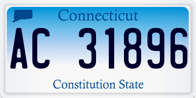 CT license plate AC31896