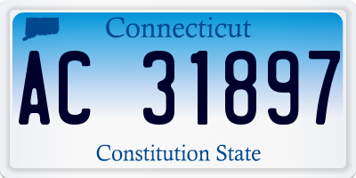 CT license plate AC31897