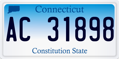 CT license plate AC31898