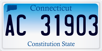 CT license plate AC31903