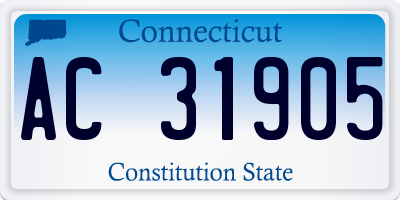 CT license plate AC31905
