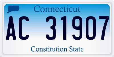 CT license plate AC31907