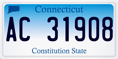CT license plate AC31908