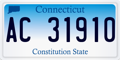 CT license plate AC31910
