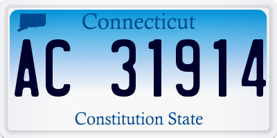 CT license plate AC31914