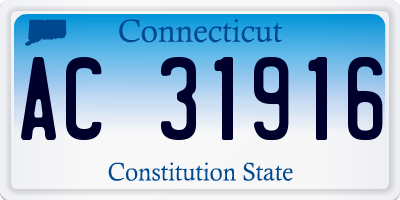 CT license plate AC31916