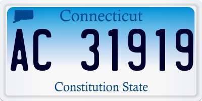 CT license plate AC31919