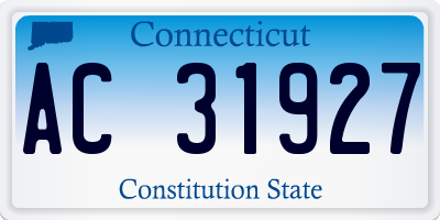 CT license plate AC31927