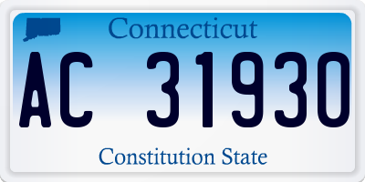 CT license plate AC31930
