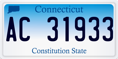 CT license plate AC31933
