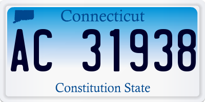 CT license plate AC31938