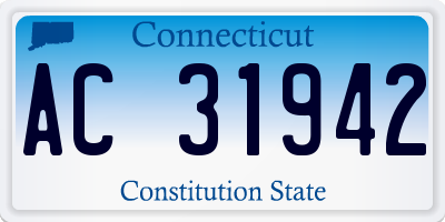 CT license plate AC31942