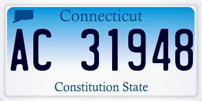 CT license plate AC31948
