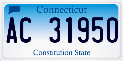 CT license plate AC31950