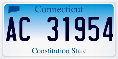 CT license plate AC31954