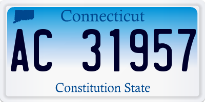 CT license plate AC31957