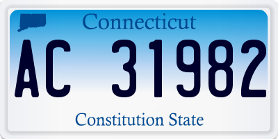 CT license plate AC31982