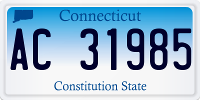 CT license plate AC31985