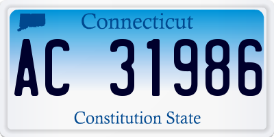 CT license plate AC31986