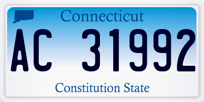 CT license plate AC31992