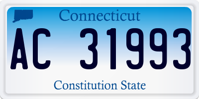 CT license plate AC31993