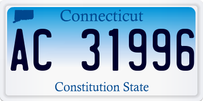CT license plate AC31996