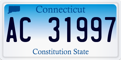 CT license plate AC31997