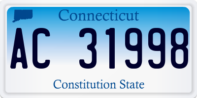 CT license plate AC31998
