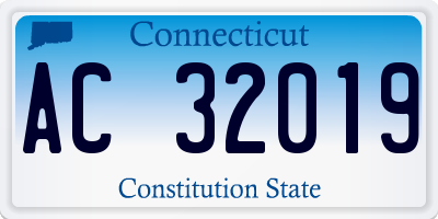 CT license plate AC32019