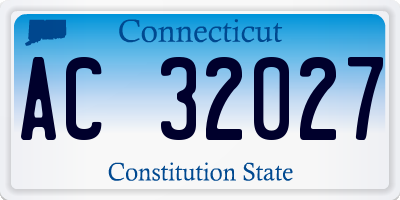 CT license plate AC32027