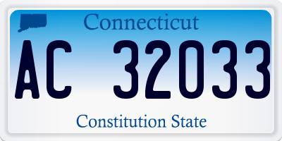 CT license plate AC32033