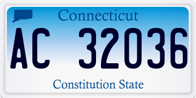 CT license plate AC32036