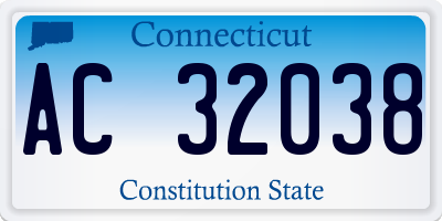 CT license plate AC32038