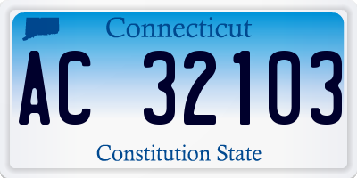 CT license plate AC32103